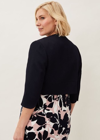 Phase Eight Tara Textured Jackets Navy Canada | UCLYPM-612